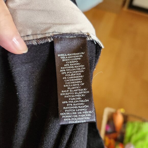 Ann Taylor Petite sz MP Black Lace Insert Bow Tie Back Top Blouse Sweater - Picture 6 of 16